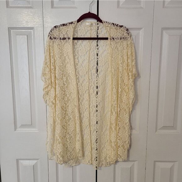 LA Gypsy off-white floral see threw open cardigan - Picture 1 of 5